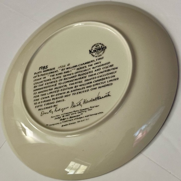 Vintage 1985 Knowles Collector Plate, A Puzzlement, King and I Series, Rare - Picture 10 of 12